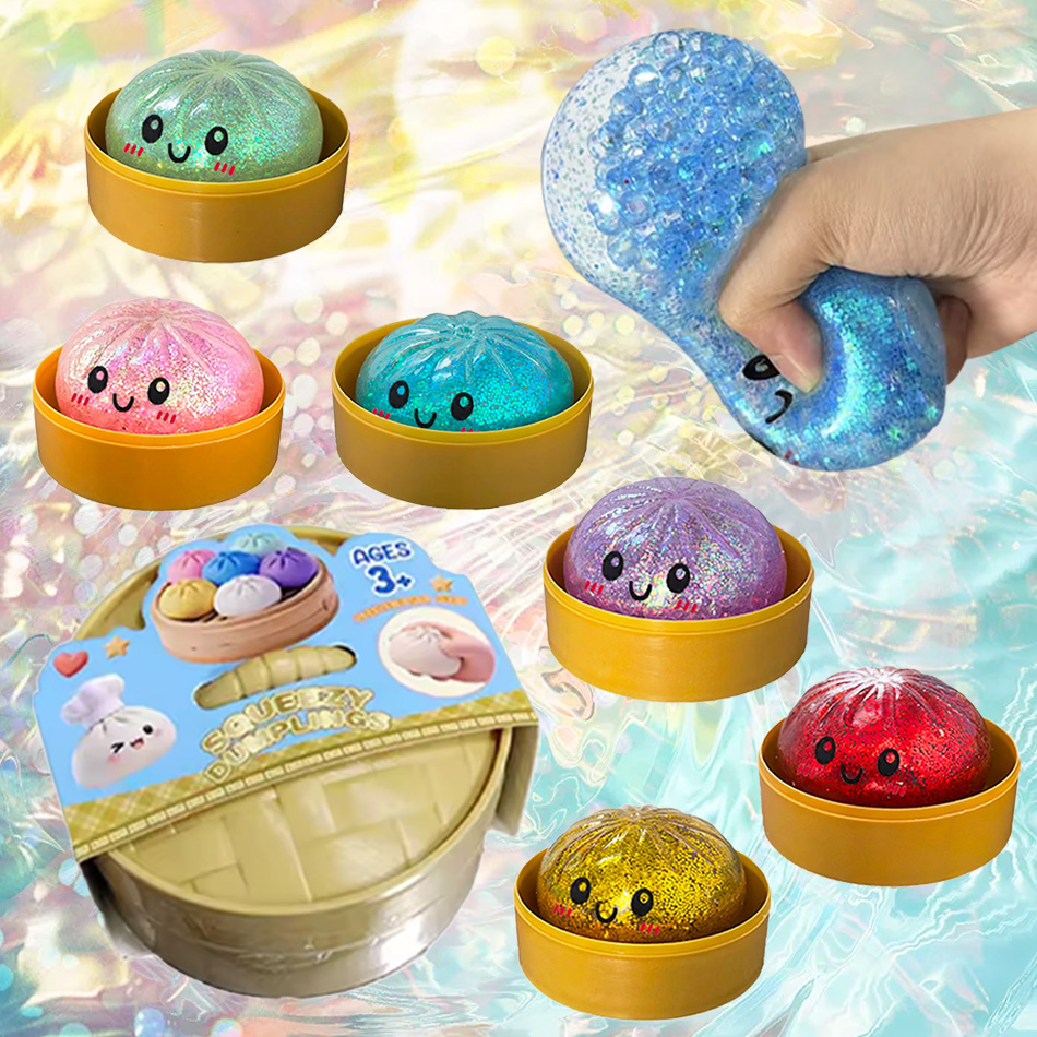 Sports Equipment Box - 1-12pcs Glitter Dumpling Glitter Dumpling Squishy