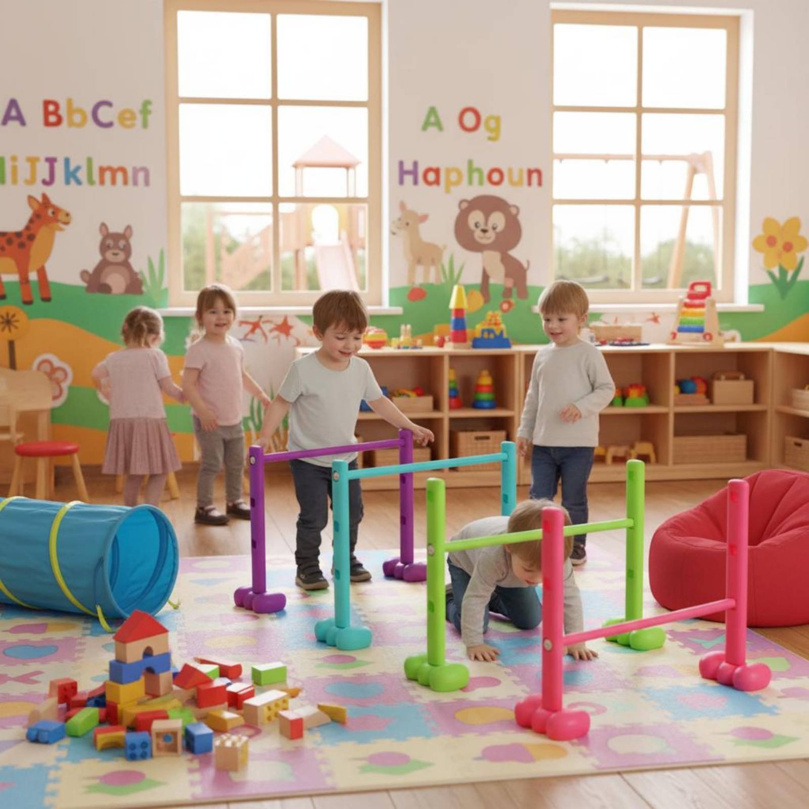 4 Pieces Crawl Tunnel Set Safe - Agility Hurdle Set 리뷰 및 가격
